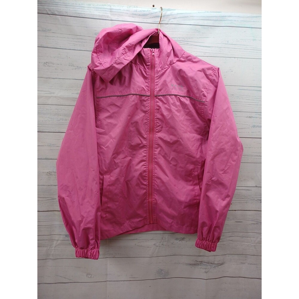 Vail Colorado Girls Pink Lightweight Hooded Windbreaker Jacket Tipsy Youth XL